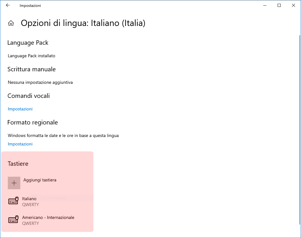 Impostazione Windows