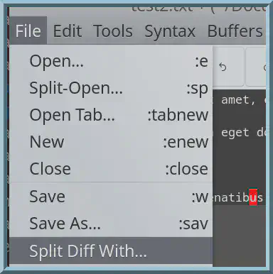 gvim file diff